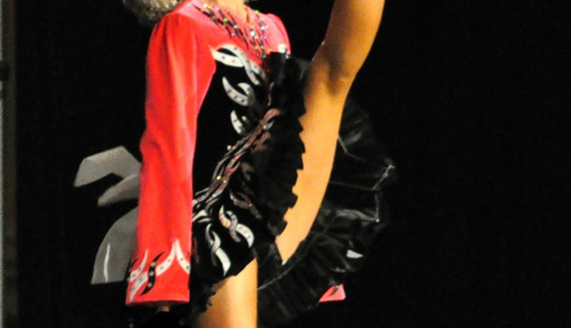 Irish Dancer Showing High Kick
